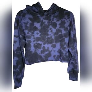 525 America Blue and Black Tie-Dye Crop Hoodie Sz Xs